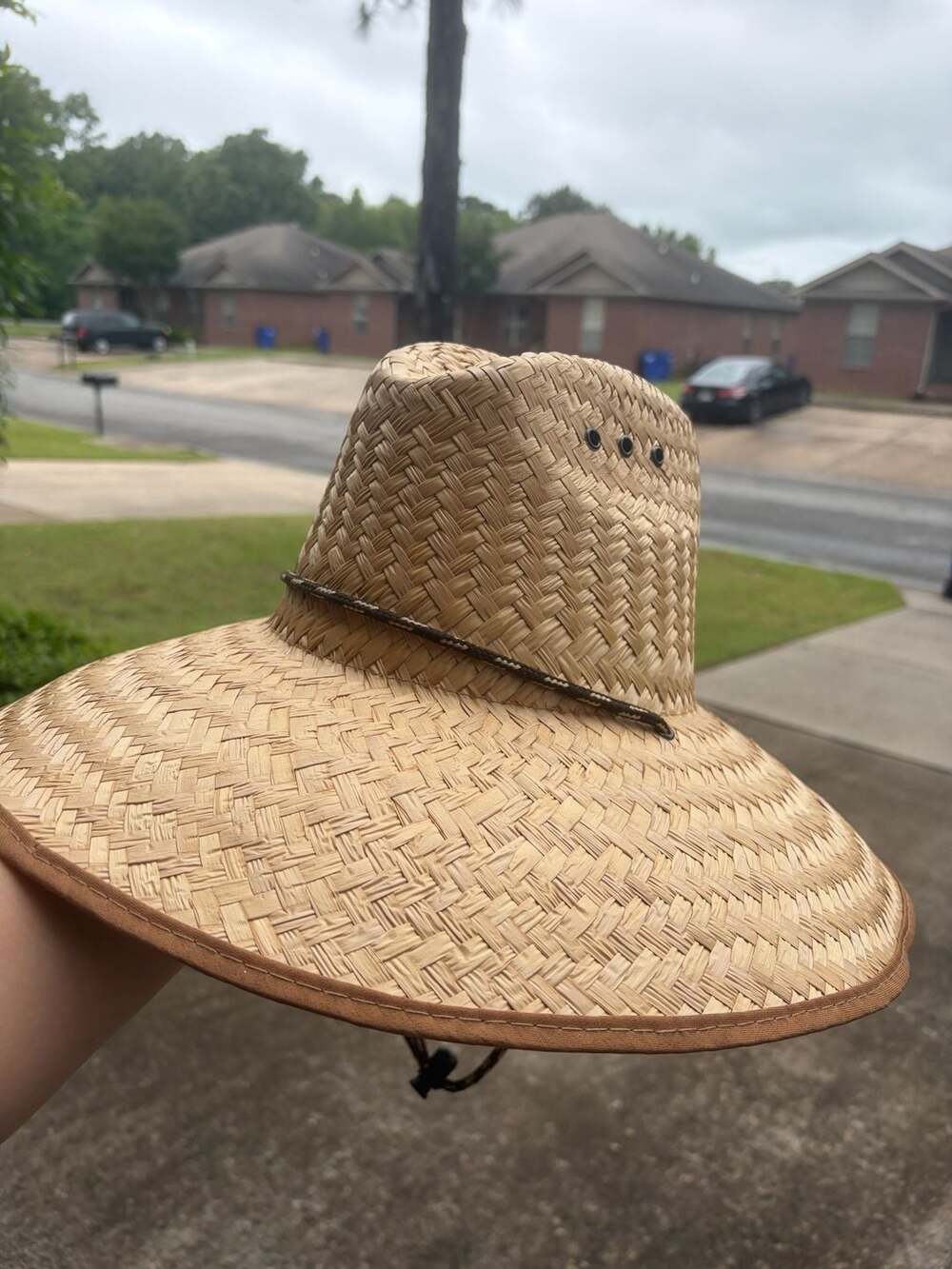 Goldcoast Sunwear Straw Lifeguard Hat with Chin Strap